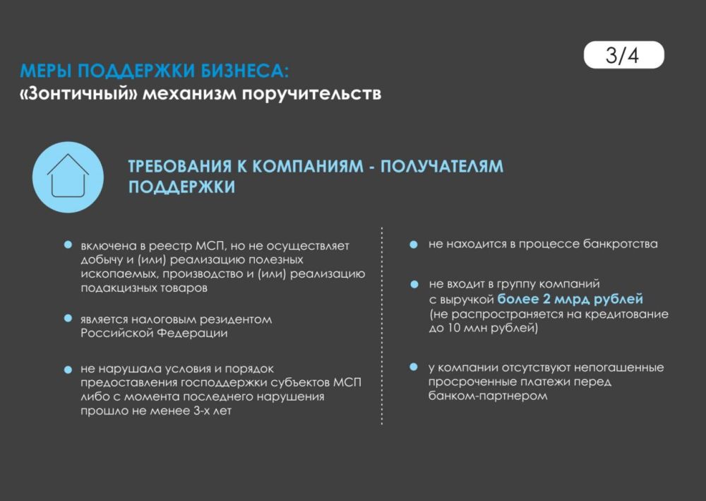 Меры поддержки бизнеса: Зонтичный механизм поручительств Меры поддержки бизнеса: Зонтичный механизм поручительств
