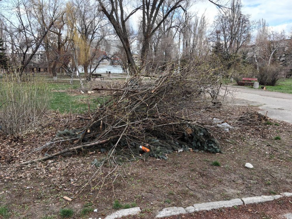 В городе Рубежное сотрудники МУП «ДЭП города Рубежное» активно занимаются благоустройством территории