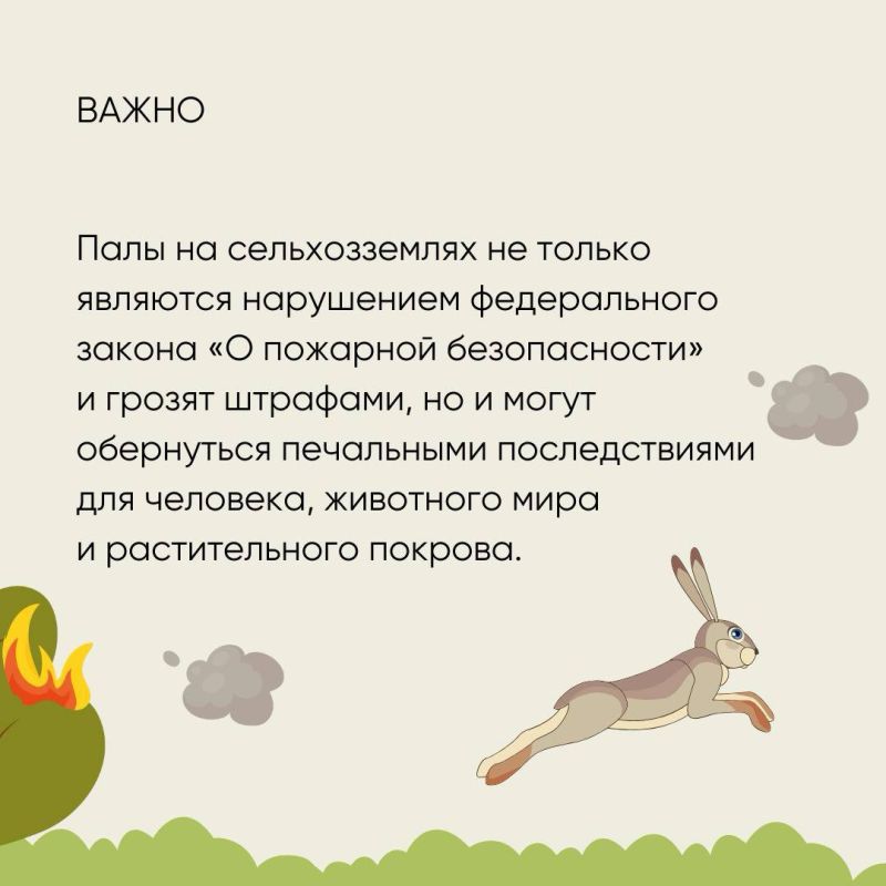 Россельхознадзор напоминает о соблюдении мер пожарной безопасности на землях сельхозназначения Россельхознадзор напоминает о соблюдении мер пожарной безопасности на землях сельхозназначения