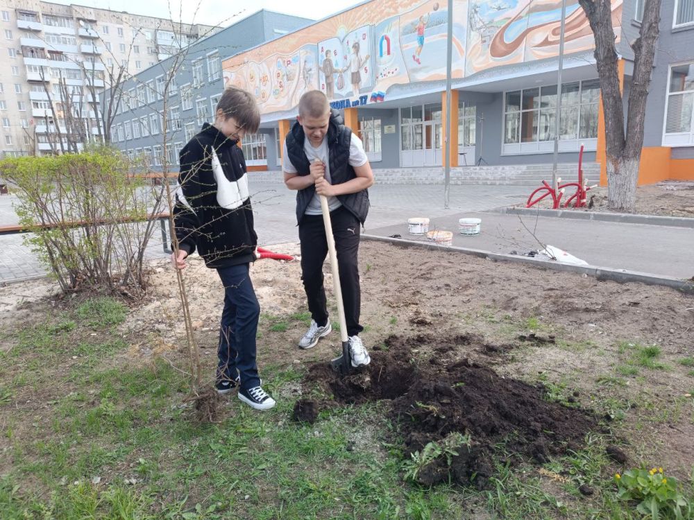 Обучающиеся школы приняли участие в республиканской акции "Чистая Республика - 2025"Ребята облагородили школьный двор и высадили деревья Обучающиеся школы приняли участие в республиканской акции "Чистая Республика - 2025"Ребята облагородили школьный двор и высадили деревья