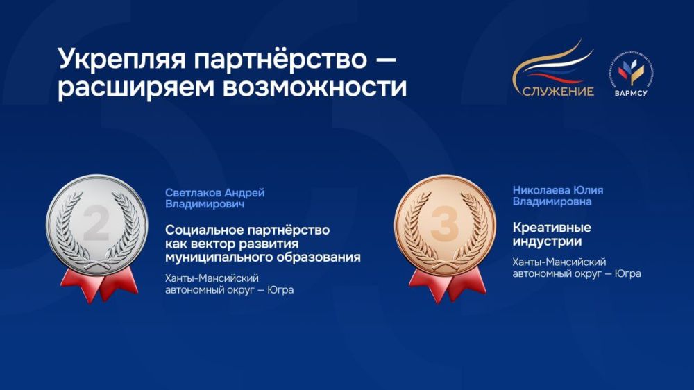 Награды в номинации «Укрепляем партнёрство — расширяем возможности» второй Всероссийской муниципальной премии «Служение» вручают: Награды в номинации «Укрепляем партнёрство — расширяем возможности» второй Всероссийской муниципальной премии «Служение» вручают: