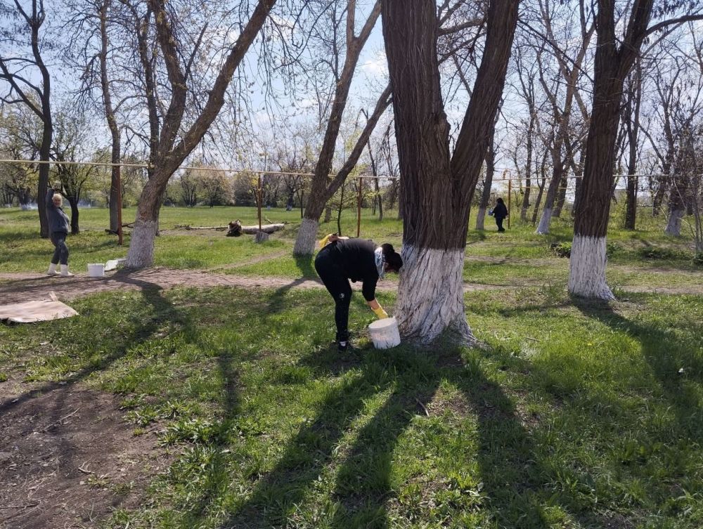 В рамках подготовки празднования 80-летия Великой Победы работники Дома культуры им. Шевченко мкр. Алмазный провели субботник по благоустройству и наведению порядка на прилегающей территории Дома культуры В рамках подготовки празднования 80-летия Великой Победы работники Дома культуры им. Шевченко мкр. Алмазный провели субботник по благоустройству и наведению порядка на прилегающей территории Дома культуры