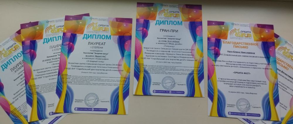 Владимир Чернев: 19 апреля в городе Воронеже хореографический коллектив "Энергия танца" из Старобельского дома творчества детей и юношества представил на суд жюри конкурса-фестиваля "Орбита талантов" четыре номера, которые... Владимир Чернев: 19 апреля в городе Воронеже хореографический коллектив "Энергия танца" из Старобельского дома творчества детей и юношества представил на суд жюри конкурса-фестиваля "Орбита талантов" четыре номера, которые...