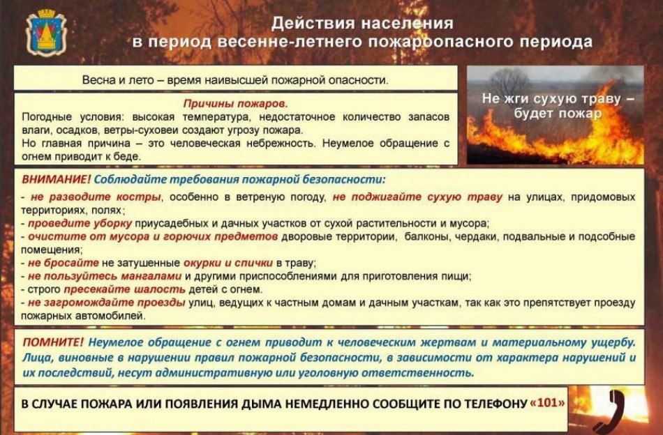Памятка для населения о мерах пожарной безопасности в весенне-летний пожароопасный период 2025 года! Памятка для населения о мерах пожарной безопасности в весенне-летний пожароопасный период 2025 года!
