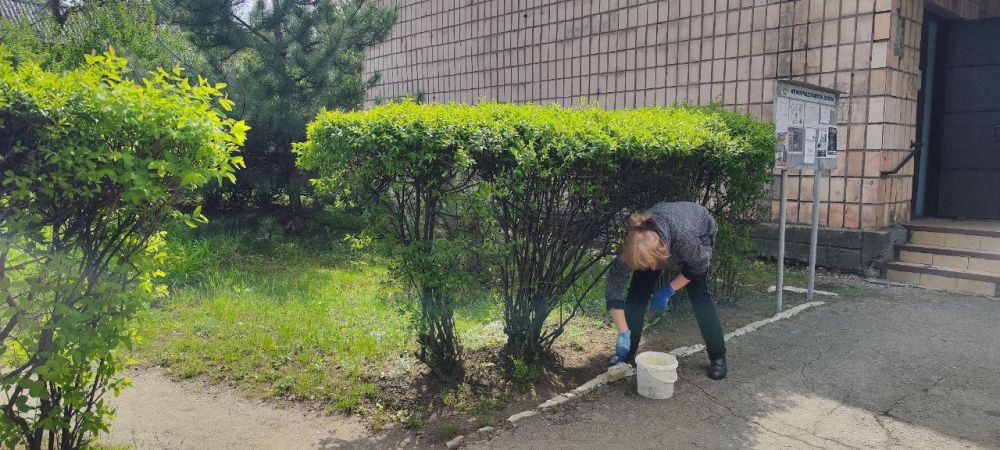 В пгт. Хрустальное продолжаются работы по благоустройству В пгт. Хрустальное продолжаются работы по благоустройству