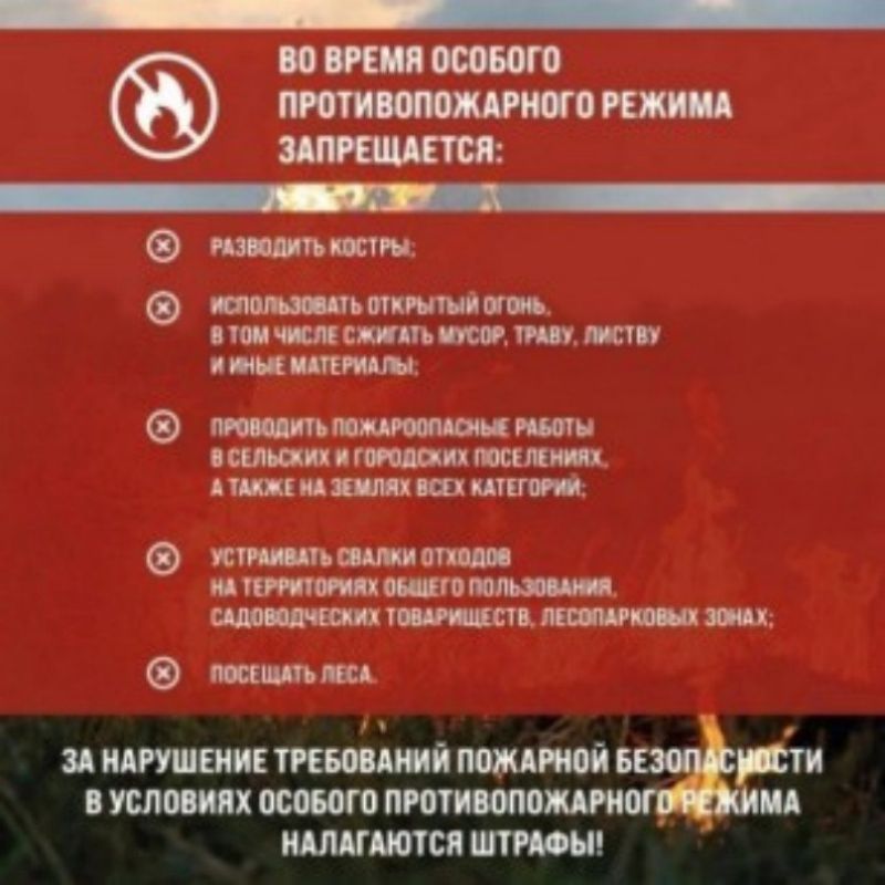 Памятка для населения о мерах пожарной безопасности в условиях особого противопожарного режима Памятка для населения о мерах пожарной безопасности в условиях особого противопожарного режима