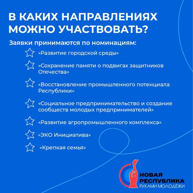 В ЛНР продолжается приём заявок на конкурс "Новая республика - руками молодежи" В ЛНР продолжается приём заявок на конкурс "Новая республика - руками молодежи"