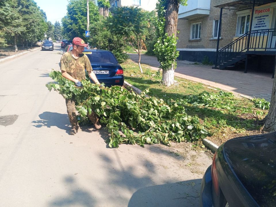 В рамках заключённого контракта с подрядной организацией на улице Ленина проводятся работы по вырубке самосевной поросли В рамках заключённого контракта с подрядной организацией на улице Ленина проводятся работы по вырубке самосевной поросли