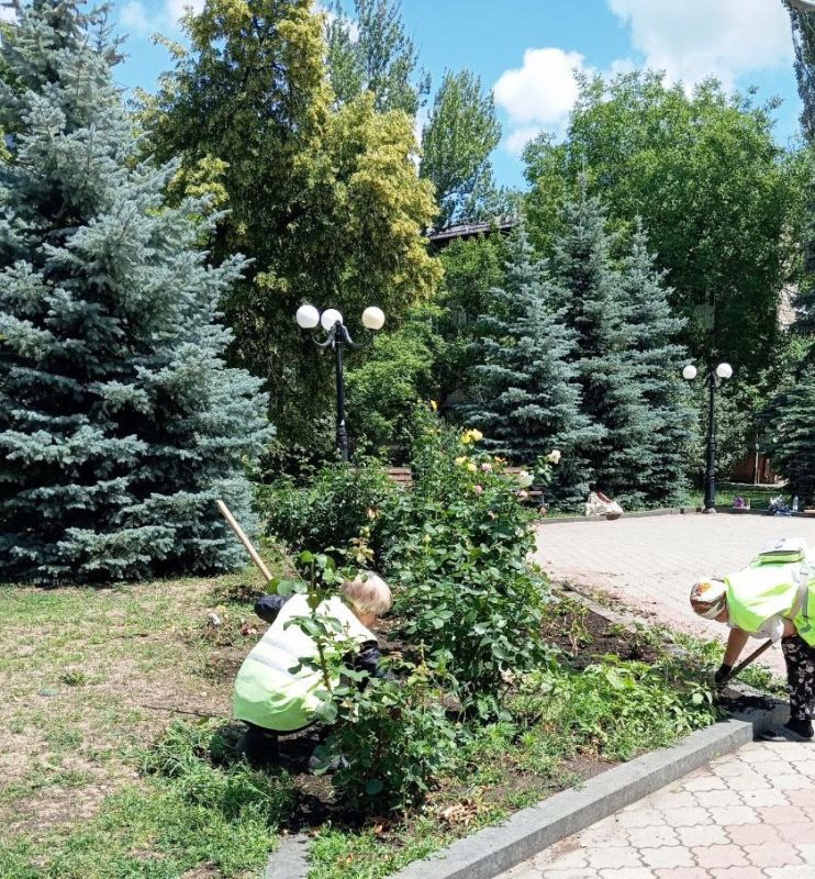 Специалисты МУП "Антрацитовское зеленое хозяйство" активно продолжают работы по благоустройству территории города Специалисты МУП "Антрацитовское зеленое хозяйство" активно продолжают работы по благоустройству территории города