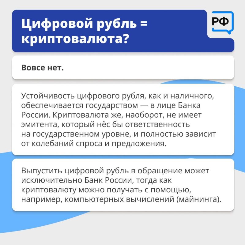 Цифровой рубль — это новая форма российских денег, которую выпускают в дополнение к существующим наличным и безналичным Цифровой рубль — это новая форма российских денег, которую выпускают в дополнение к существующим наличным и безналичным