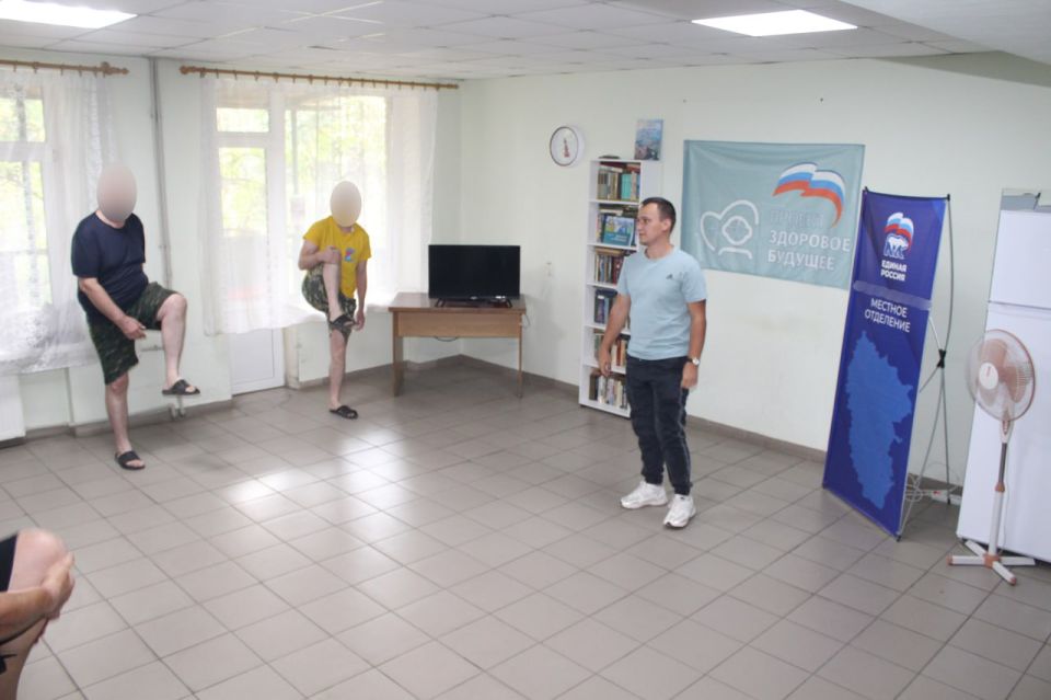 В рамках спортивного марафона «Сила России» и партпроекта «Здоровое будущее» для участников специальной военной операции, проходящих лечение в одном из госпиталей Республики, проведена гигиеническая гимнастика В рамках спортивного марафона «Сила России» и партпроекта «Здоровое будущее» для участников специальной военной операции, проходящих лечение в одном из госпиталей Республики, проведена гигиеническая гимнастика