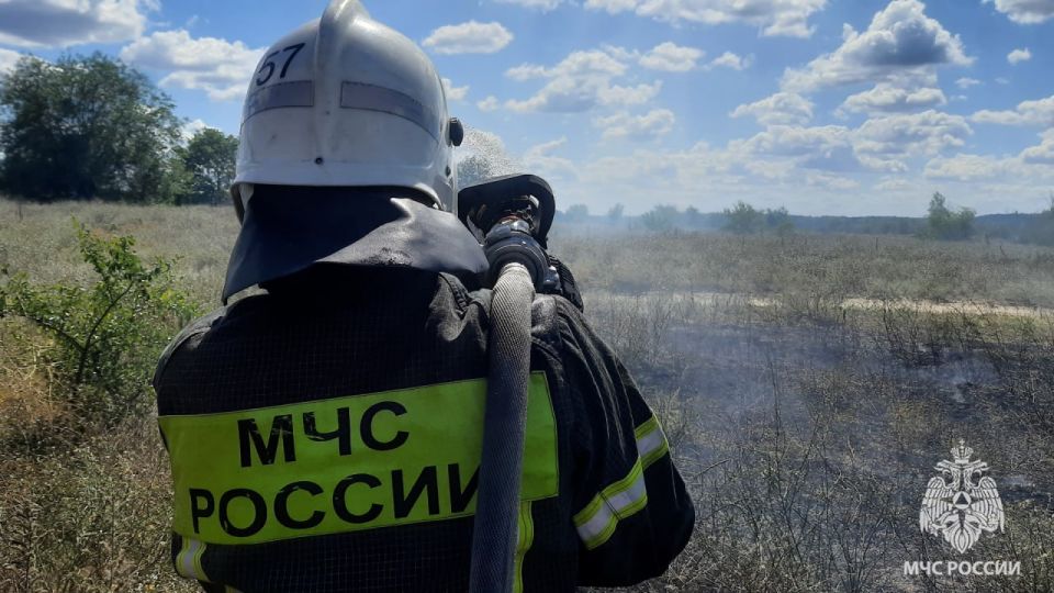 Спасатели МЧС России защищают дома жителей от пожаров в ЛНР Спасатели МЧС России защищают дома жителей от пожаров в ЛНР