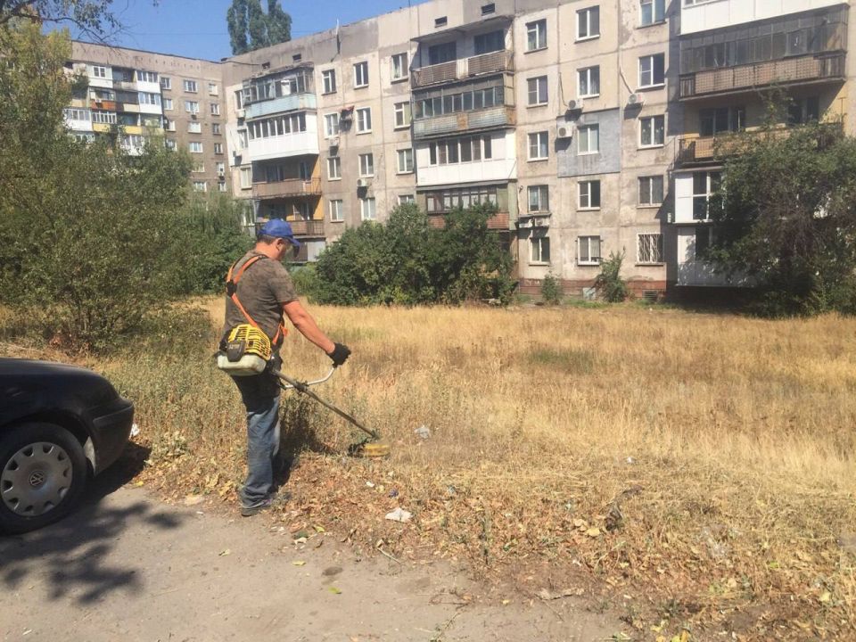 В Алчевске продолжаются работы по покосу травы В Алчевске продолжаются работы по покосу травы