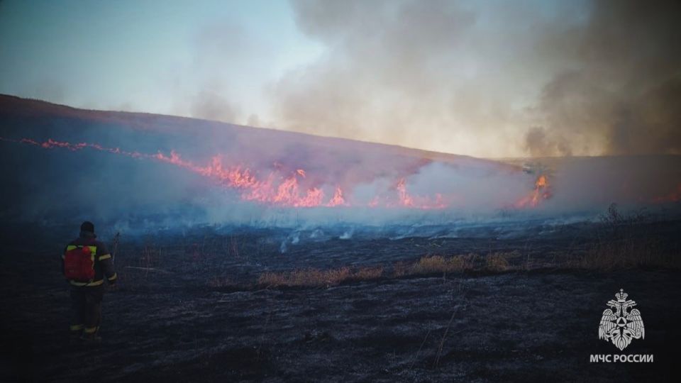 Спасатели МЧС России ликвидировали масштабный пожар на открытой местности в Лутигинском районе Спасатели МЧС России ликвидировали масштабный пожар на открытой местности в Лутигинском районе