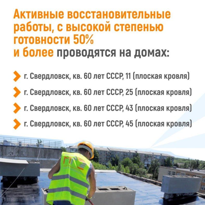 В Свердловском городском округе продолжаются работы на 16 кровлях В Свердловском городском округе продолжаются работы на 16 кровлях