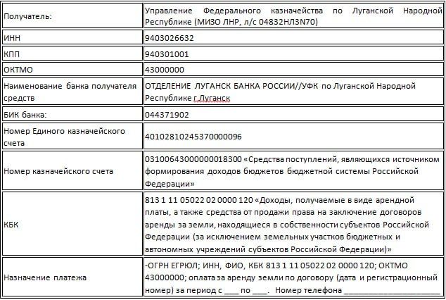 Министерство имущественных и земельных отношений Луганской Народной Республики уведомляет о необходимости уплаты арендной платы по договорам аренды земельных участков, расположенных за границами населенных пунктов, которые...