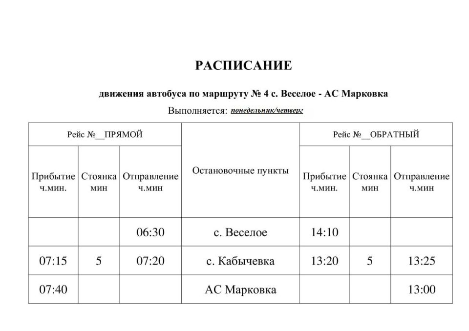 Изменение в расписании муниципальных маршрутов Изменение в расписании муниципальных маршрутов