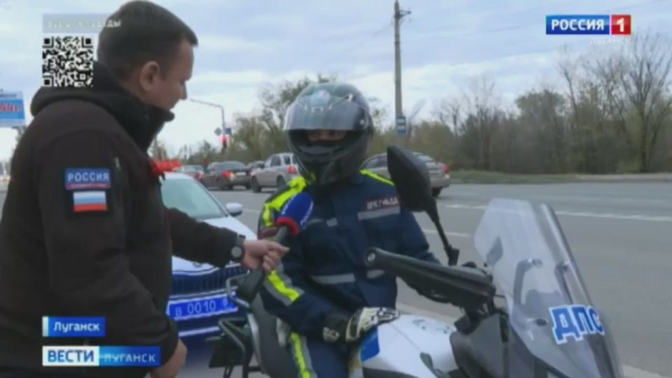 Первый экипаж ГИБДД на мотоцикле CFMOTO приступил к дежурству на луганских дорогах