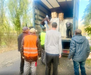 Общество Красного Креста г. Луганска передали в Рубежное очередную гуманитарную помощь