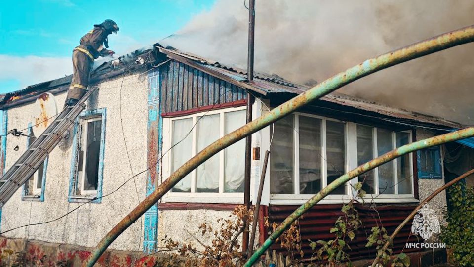 Спасатели МЧС России отстояли от огня летнюю кухню и другие хозпостройки Спасатели МЧС России отстояли от огня летнюю кухню и другие хозпостройки