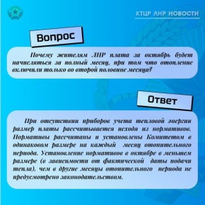 Комитет тарифного и ценового регулирования ЛНР отвечает на актуальные вопросы октября в карточках поста