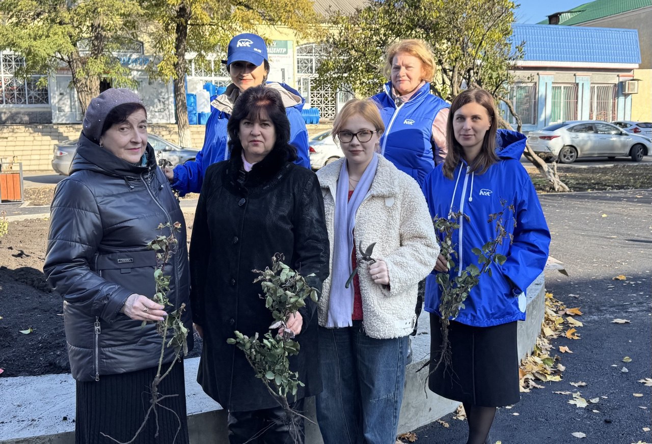 Более 200 кустов роз высадили активисты «Единой России» в Красном Луче