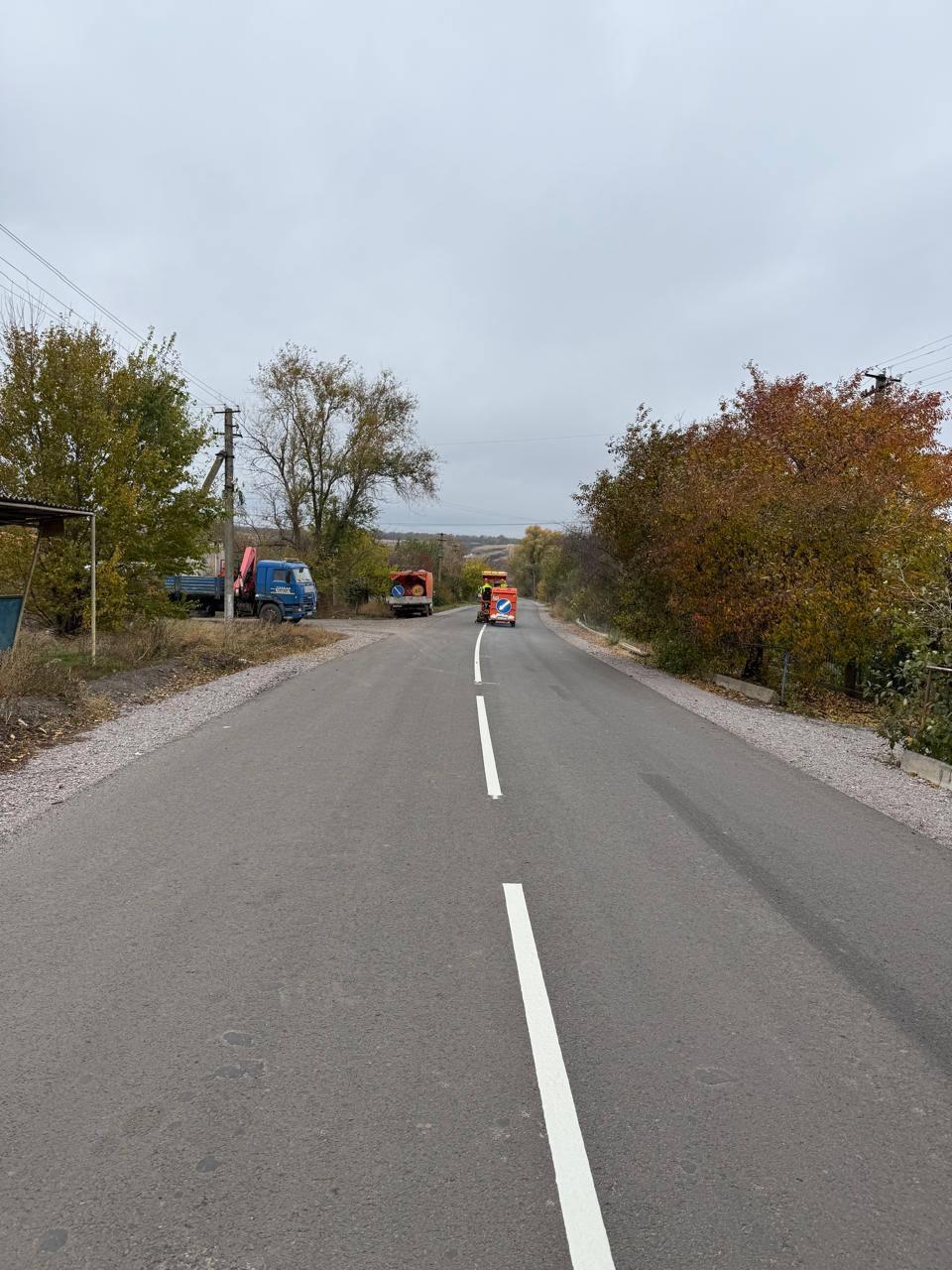 Дорожную разметку нанесли на рассе Ганусовка – Новороссошь Дорожную разметку нанесли на рассе Ганусовка – Новороссошь