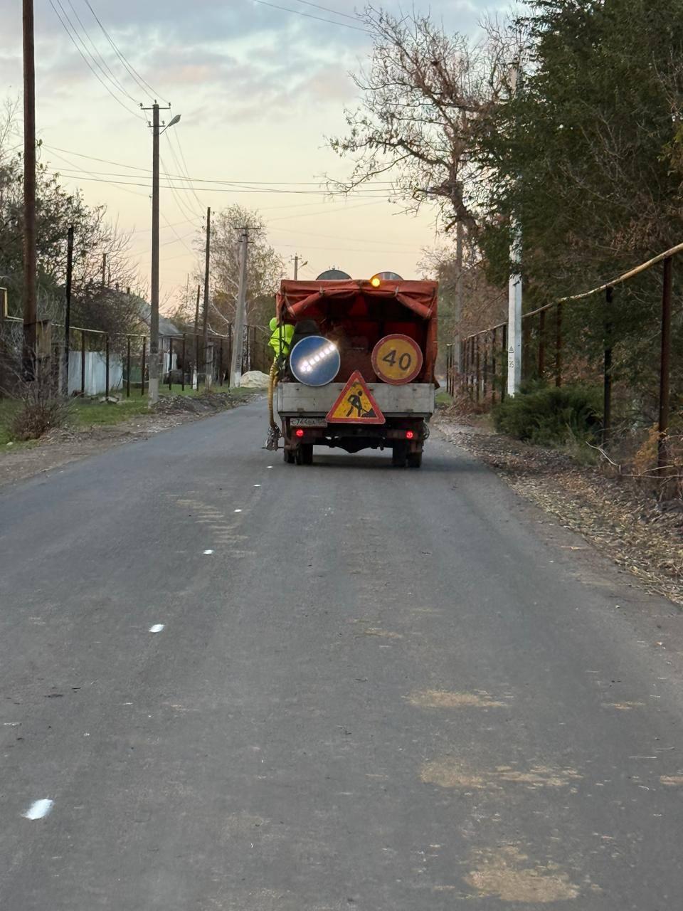 Дорожную разметку нанесли на рассе Ганусовка – Новороссошь