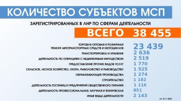 В ЛНР зарегистрировано 38 455 малых и средних предприятий