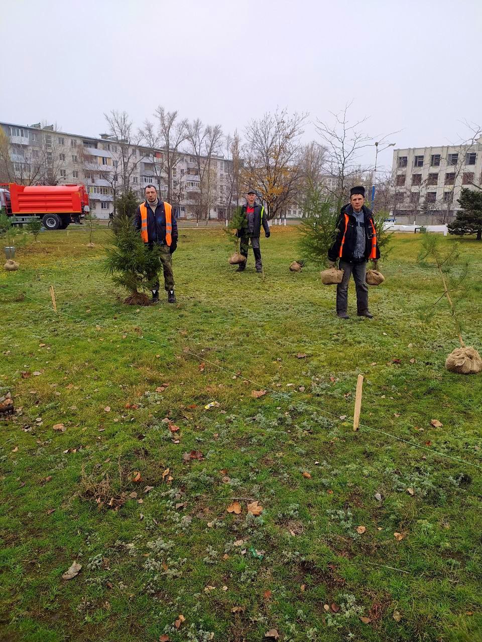 Сотрудники МУП «ДЭП города Рубежное» приняли активное участие в озеленении города