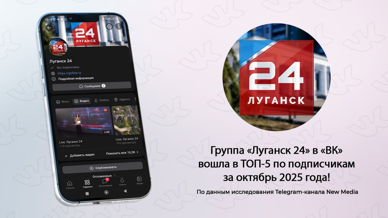 «Луганск 24» ВКонтакте: более 112 тысяч подписчиков и 5-е место во всероссийском рейтинге!