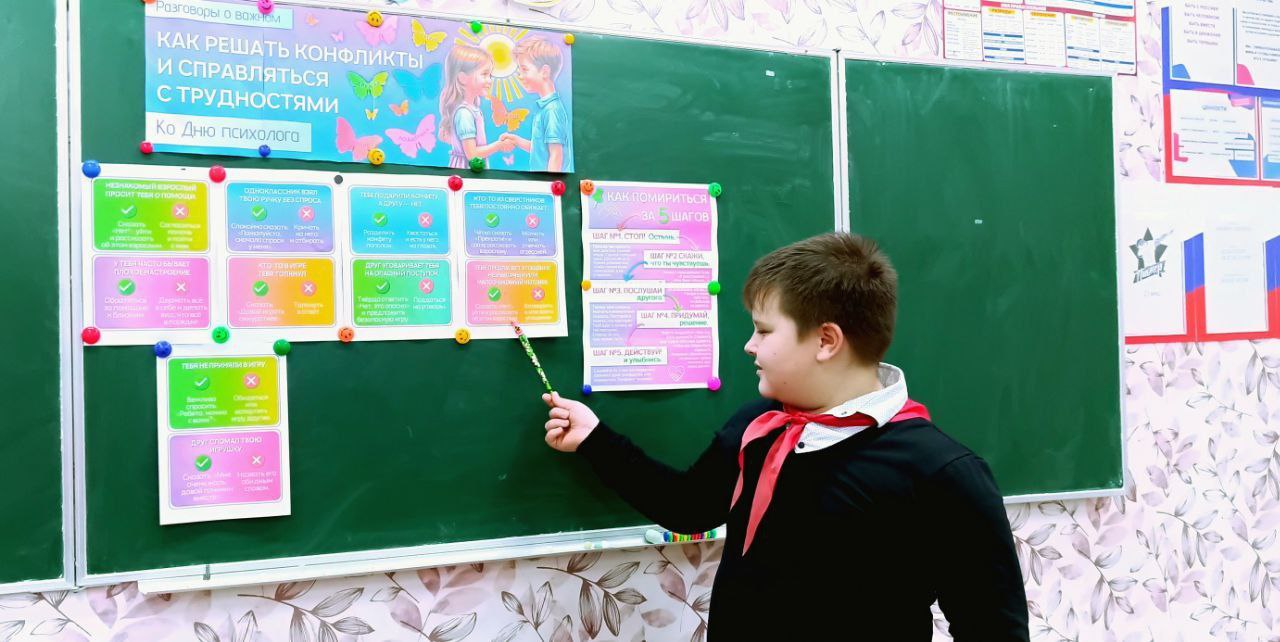 Сегодня в "Станично-Луганской средней школе имени Грекова П.М." прошел урок "Разговоры о важном", посвященный теме разрешения конфликтов и преодоления трудностей Сегодня в "Станично-Луганской средней школе имени Грекова П.М." прошел урок "Разговоры о важном", посвященный теме разрешения конфликтов и преодоления трудностей