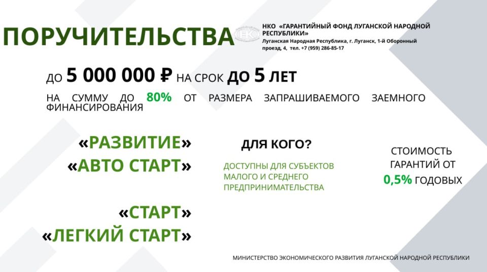 Поддержка бизнеса в ЛНР: итоги 10 месяцев 2025 года Поддержка бизнеса в ЛНР: итоги 10 месяцев 2025 года