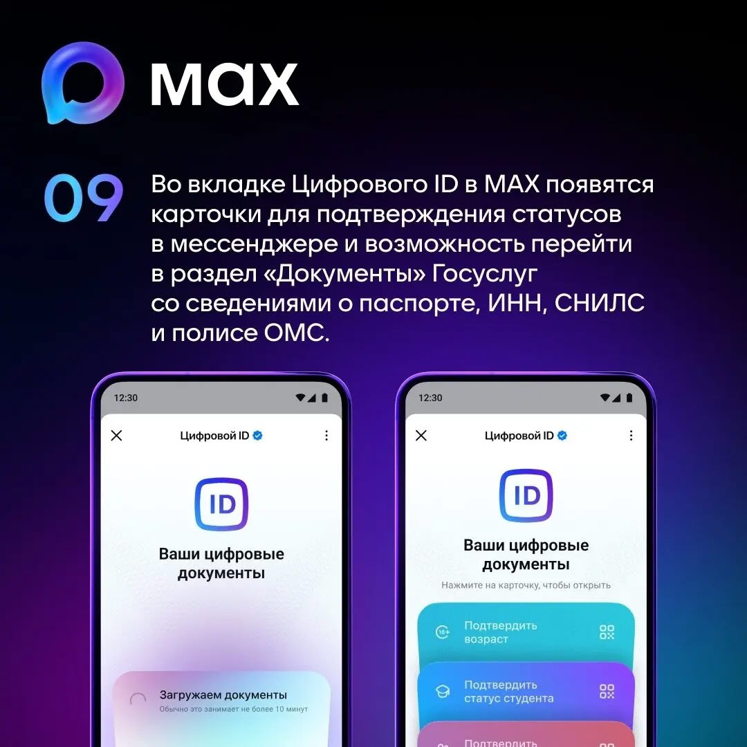 В мессенджере Max появился цифровой ID — аналог паспорта В мессенджере Max появился цифровой ID — аналог паспорта