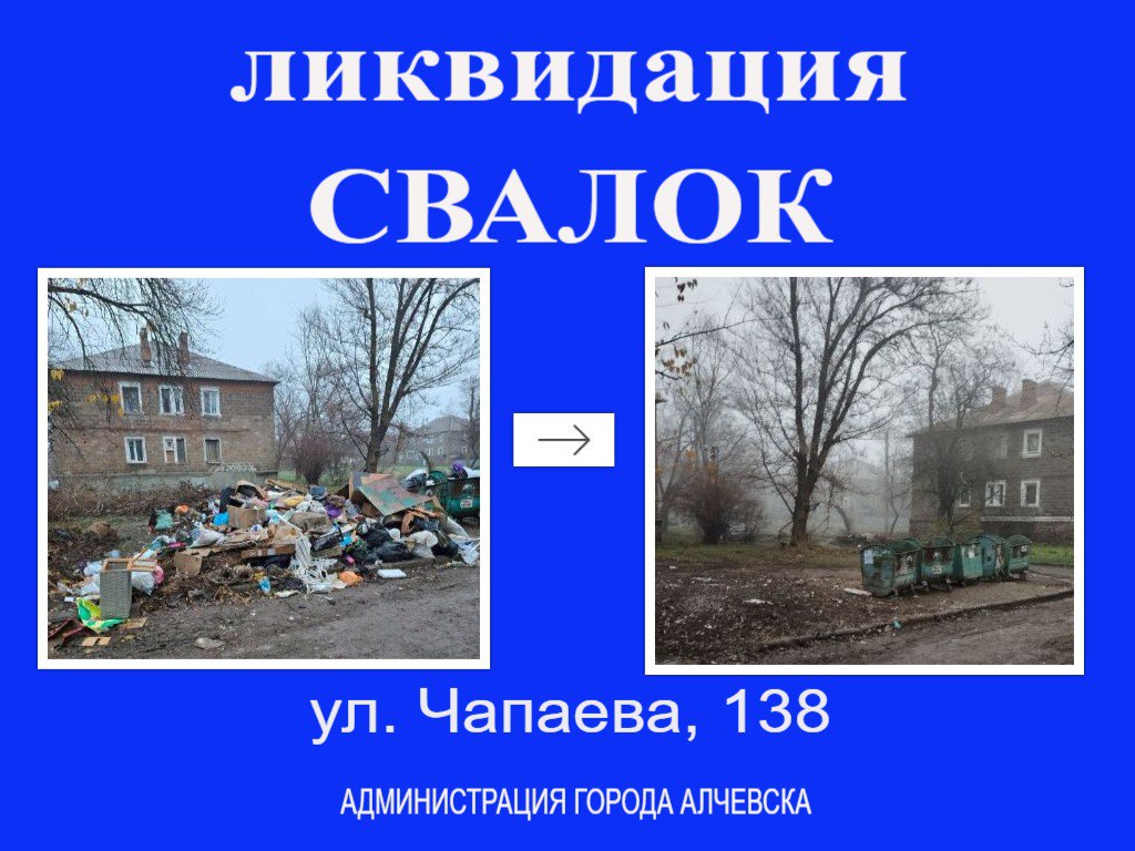 В Алчевске продолжается работа по вывозу твердых коммунальных отходов и уборке свалок В Алчевске продолжается работа по вывозу твердых коммунальных отходов и уборке свалок