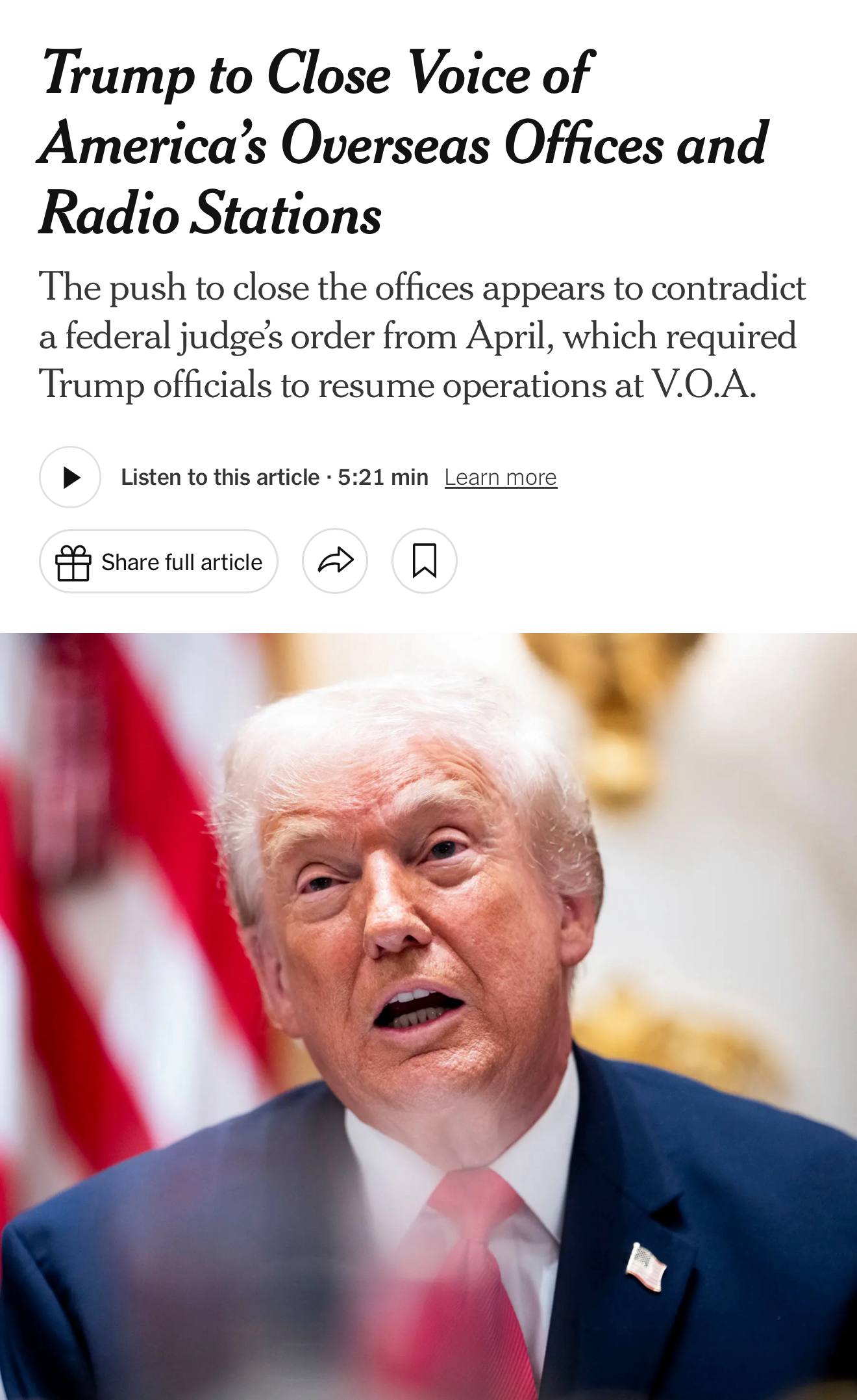 «Голос Америки» будет закрыт за пределами США