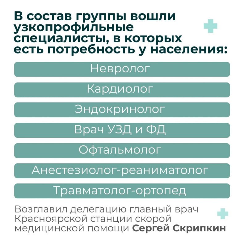 Врачи из Красноярского края завершили очередную командировку в Свердловском округе ЛНР Врачи из Красноярского края завершили очередную командировку в Свердловском округе ЛНР