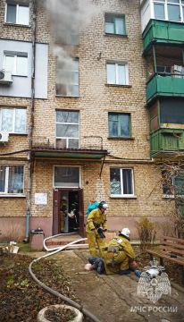Сотрудники МЧС России спасли мужчину и эвакуировали жителей многоэтажки на пожаре в Луганске