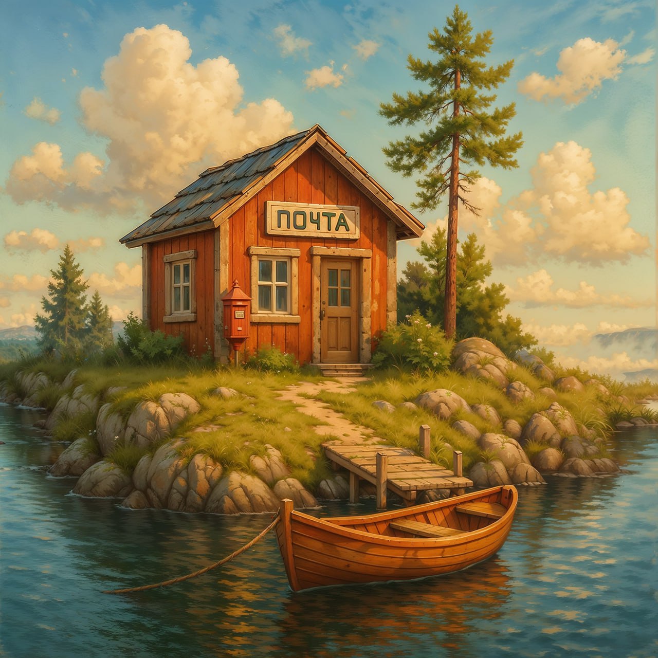 Почта на острове, куда можно добраться только лодкой