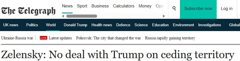 The Telegraph: Зеленский ставит под угрозу мирный план США