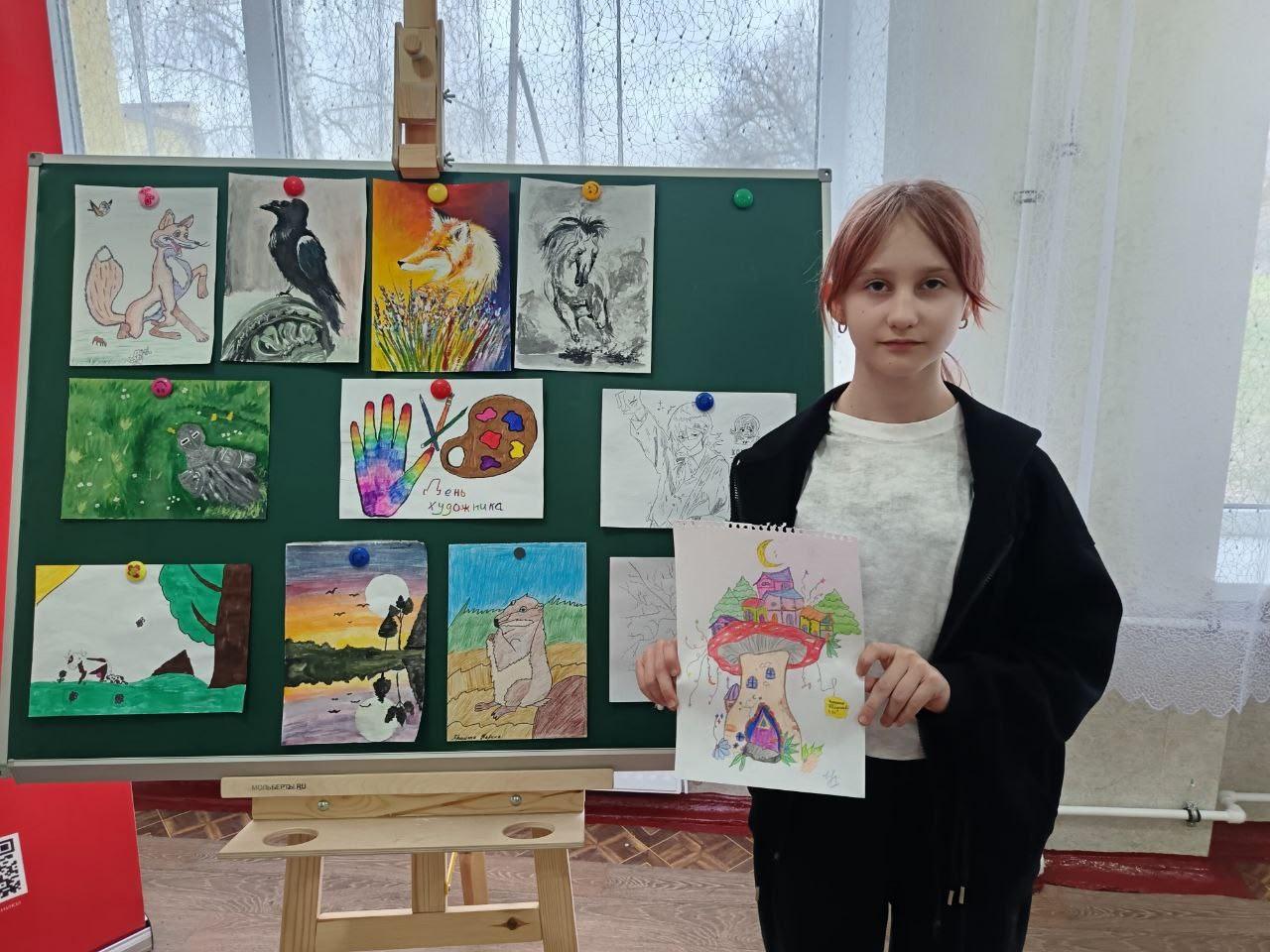 Школы-побратимы из Костромской области и Меловского округа провели совместную выставку рисунков