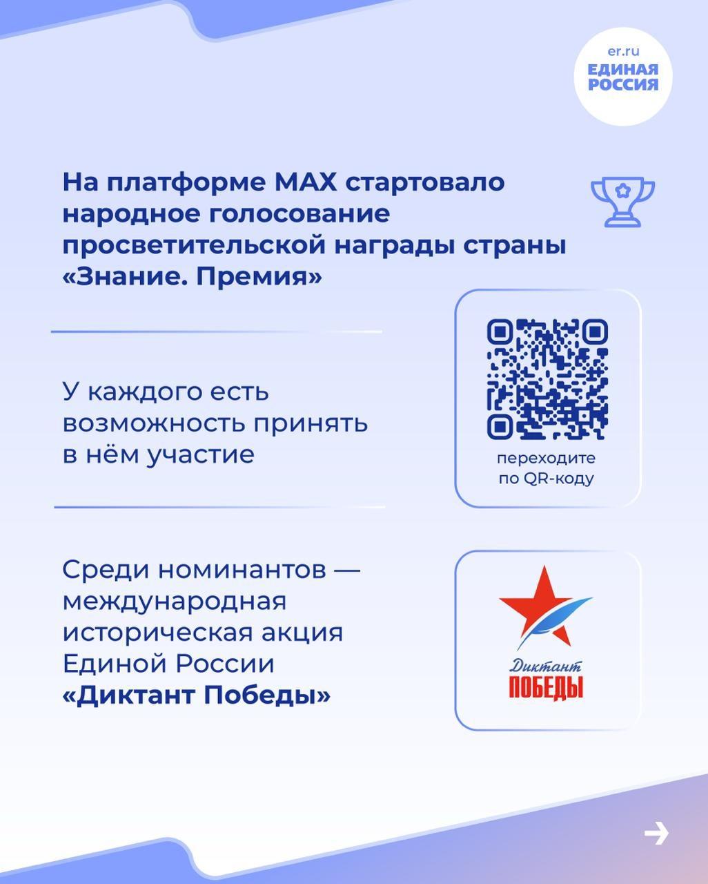 Жители ЛНР могут поддержать акцию «Диктант Победы» в голосовании награды «Знание. Премия» Жители ЛНР могут поддержать акцию «Диктант Победы» в голосовании награды «Знание. Премия»