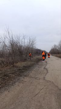 Специалистами Филиал "Антрацитовский Автодор" ГУП ЛНР "Луганский АВТОДОР" выполняются работы по покосу травы, удалении самосевной поросли, обрезке нависающих ветвей вдоль автомобильной дороги общего пользования местного...