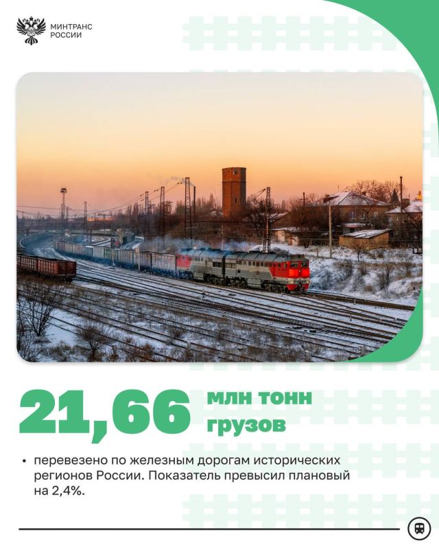 Железные дороги Новороссии перевыполнили план по объему перевозок и погрузке в 2025 году Железные дороги Новороссии перевыполнили план по объему перевозок и погрузке в 2025 году
