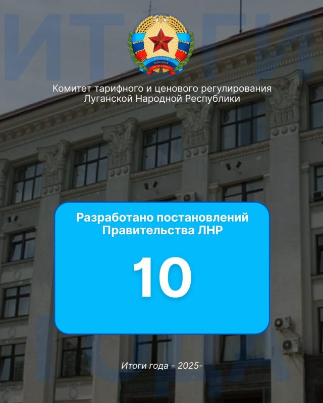 Краткие итоги года Комитета тарифного и ценового регулирования ЛНР в цифрах Краткие итоги года Комитета тарифного и ценового регулирования ЛНР в цифрах