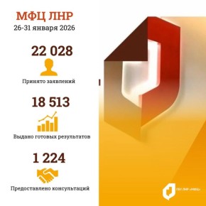 На прошлой неделе специалисты МФЦ ЛНР приняли свыше 22 тыс