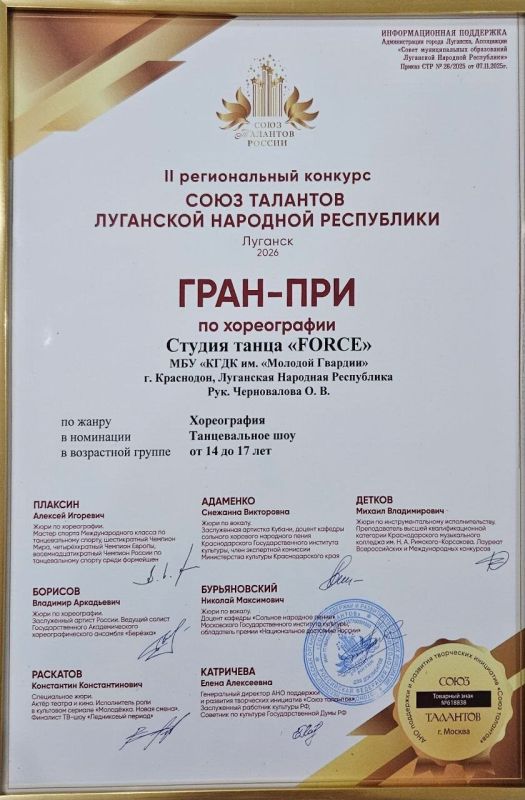 Танцевальная победа: краснодонцы завоевали Гран-При на региональном конкурсе Танцевальная победа: краснодонцы завоевали Гран-При на региональном конкурсе