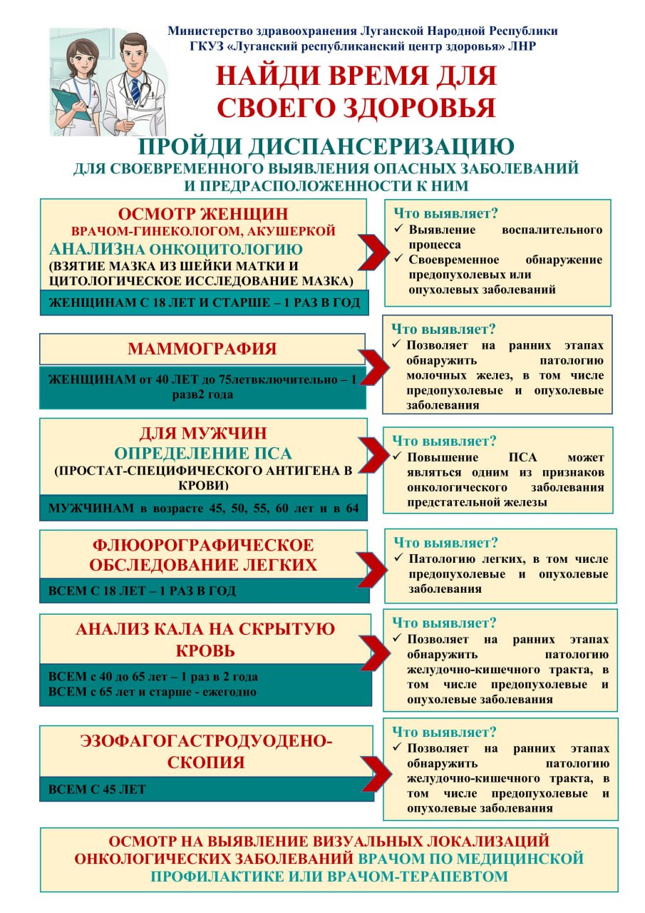 Найди время для своего здоровья!!! Пройди диспансеризацию!!! Найди время для своего здоровья!!! Пройди диспансеризацию!!!