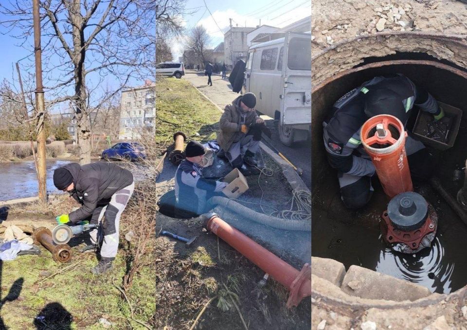 Бригада работников из Удмуртии смонтировала новый пожарный гидрант в Лутугино Бригада работников из Удмуртии смонтировала новый пожарный гидрант в Лутугино