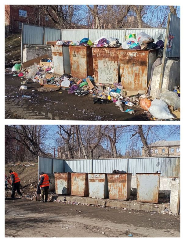 Уборка мусора с городских территорий продолжается Уборка мусора с городских территорий продолжается